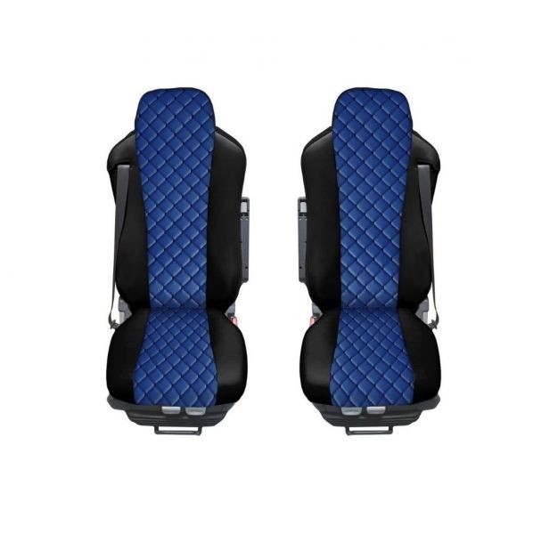 Huse pentru MAN TGX 2015-2021 Camioane Negru Albastru Piele LHD