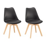 Scaun de masă Silla, 2 buc., negru