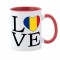 Cana maner rosu personalizata Romania, Model 4, INOVATIX&reg;. 330ml