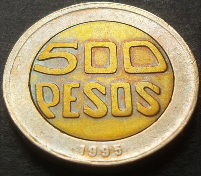 Moneda bimetalica 500 Pesos - COLUMBIA, anul 1993 * cod 3200