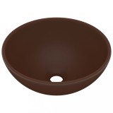 Chiuveta baie lux maro inchis mat 32,5x14 cm ceramica rotund