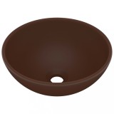 Chiuvetă baie lux maro &icirc;nchis mat 32,5x14 cm ceramică rotund