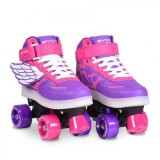 Patine cu Rotile Fetite Angel, Byox, Marime 37-38, Roti PVC, Lumini LED, Rulmenti ABEC-5, Frana Fata, Roz/Mov, Max 60kg