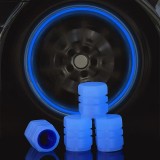 Cumpara ieftin Capace ventil din silicon fluorescente, albastru , protectie pentru valve, efect luminos si compatibilitate universala