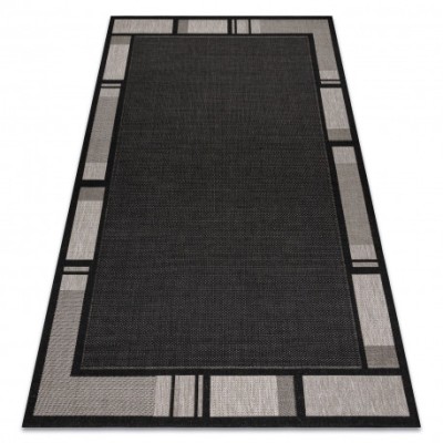 Covor sisal Floorlux 20195 negru si argintiu , 140x200 cm foto