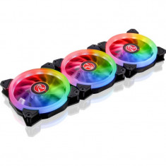 Ventilator pentru carcasa RAIJINTEK IRIS 14 Rainbow RGB LED cu Controller 140mm 3 Pack foto