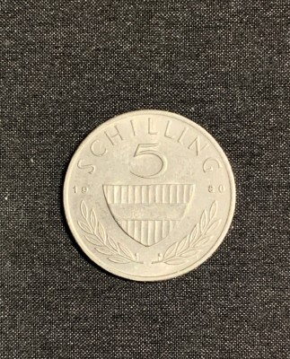 Moneda 5 schilling 1980 Austria foto