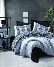 Set de lenjerie pentru pat dublu, Cotton Box, model Daren Siyah foto