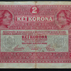 Bancnota istorica 2 COROANE- AUSTRO-UNGARIA, anul 1917 *cod 559 C = 1472- 710679