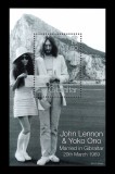 Cumpara ieftin ✅(C41)Gibraltar 1999 &quot;John Lennon &amp; Yoko/20 martie 1969&quot;,1&pound; ,Mi. 878 ,bloc 36,MNH