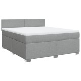 Cumpara ieftin Pat continental, gri deschis, 180x200 cm, material textil