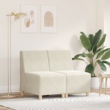vidaXL Fotoliu 2 pcs Crem 55 x 74 x 82 cm Catifea