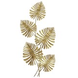 HOMCOM Artă Murală cu 5 Frunze de Monstera și Accesorii pentru Montaj Incluse, Decorațiuni Murale din Metal, 83x2.5x39 cm, culoare Aurie | Aosom Roman