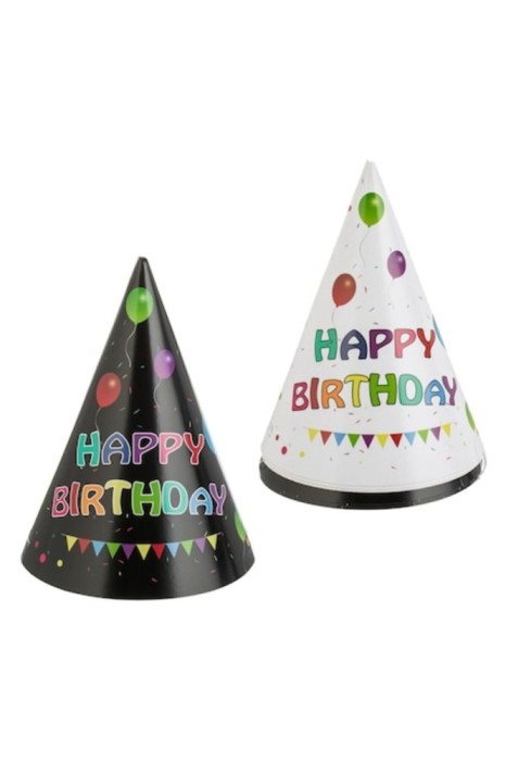 Pălării de petrecere din carton, La mulți ani, set de 6, multicolore, 16 cm