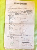 H158-I-Act vechi Romania Lugoj 1870-Transcriptie scolara Dragomir Cornel stampila scolii si semnaturile conducerii. Marimi: 34/ 21 cm.