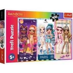 Puzzle 100 Rainbow High Papusile deosebite, Trefl foto