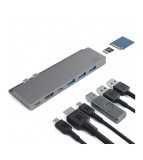 Adaptor Hub Connect60 8in1 MacBook USB C Thunderbolt HDMI Gri