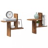 Set 2 rafturi perete Gossi, lemn vechi, 38x12x38 cm, lemn prelucrat, suspendate, depozitare