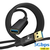 Cablu extensie USB 3.0, PRESTIGE CHARGE&reg;, 5 Gbps, Prelungitor de mare viteza, USB A tata la USB A mama, Incarcare si Transfer de Date Rapid Simultan,