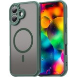 Husa Matte MagSafe pentru IPhone 17, protectie completa, contur verde