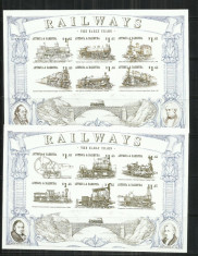 Loc 42 - LOCOMOTIVE/TRENURI - ANTIGUA &amp;amp; BARBUDA - BLOCURI NESTAMPILATE, MNH foto