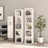 Set 2 Dulapuri CD/DVD Alb, Lemn Prelucrat, 21x16x93.5 cm, 80 CD-uri/Dulap, 5 Compartimente/Dulap