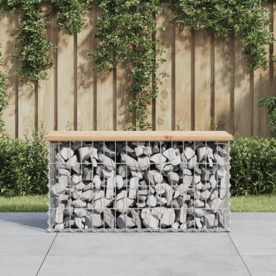 vidaXL Bancă de grădină, design gabion, 83x31,5x42 cm, lemn masiv pin 834347 foto