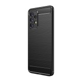 Husa carbon fiber compatibila cu samsung galaxy a73 5g, flexibila, htpmag protect, black