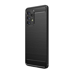 Husa carbon fiber compatibila cu samsung galaxy a73 5g, flexibila, htpmag protect, black