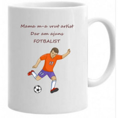 Cana cu mesaj &amp;quot;Mama m-a vrut artist dar am ajuns fotbalist&amp;quot;, 2, 330 ml, Profitop foto