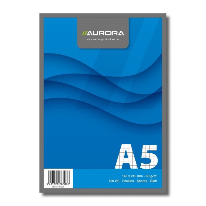 Blocnotes dictando/matematica/velin capsat, A5, 100 file - 60g/mp, Aurora Office