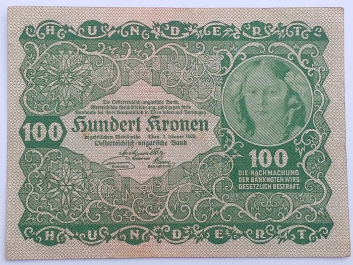 Austria , 100 Coroane 1922