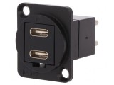 Adaptor USB-C Soclu-Fată la USB-C Mufă-Spate FT Dublu