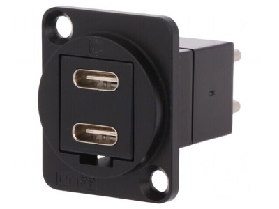 Adaptor USB-C Soclu-Fată la USB-C Mufă-Spate FT Dublu foto