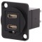 Adaptor USB-C Soclu-Fată la USB-C Mufă-Spate FT Dublu