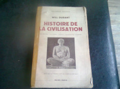 HISTOIRE DE LA CIVILISATION - WILL DURANT VOL. 1 foto