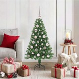 vidaXL Brad de Crăciun artificial Verde 120 cm PVC și Oțel și Plastic 3396893