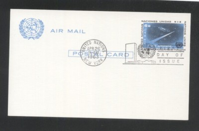 UN New York 1963 Airmail definitives Mi.128 Postcard UN.115 foto