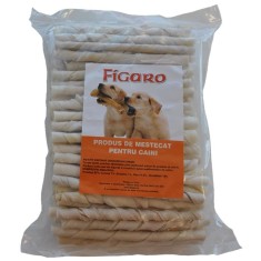 RECOMPENSE PENTRU CAINI BATON ALB PIELE RASUCIT 8MM 100 SET RT2057