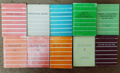10 vol. colectia &amp;bdquo;Cele mai frumoase poezii&amp;rdquo; (Ana Blandiana, Constanta Buzea, Petre Stoica, Bertolt Brecht, Pavese, Poe, Leopardi, Mickiewicz etc) foto