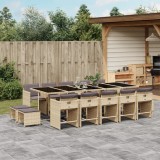 Gossi set mobilier gradina cu perne, 15 piese, bej combinat poliratan
