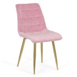 SCAUN DE BUCATARIE DIN CATIFEA SI CADRU AURIU BUC 252-ROZ