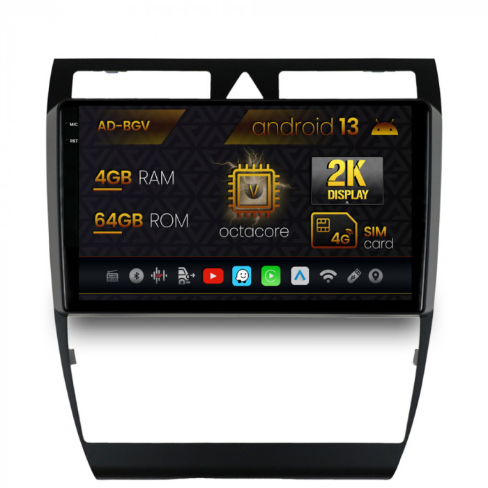 Navigatie Audi A6 (1999-2004), Android 13, V-Octacore 4GB RAM + 64GB ROM, 9.5 Inch - AD-BGV9004+AD-BGRKIT429