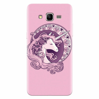 Husa silicon pentru Samsung Grand Prime, Purple Unicorn foto