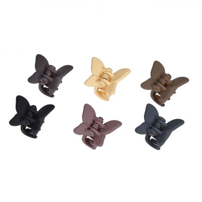 Set Clame Păr Fluture Femei, Model 2x2cm, Textură Mată, Multicolor, 6 Bucăți foto