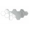 Set 12 panouri autocolante hexagonale oglinda de perete, 15,5 x 17,5 cm