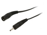 Cablu DC Negru 2x0,5mm2 Cu Mufă și Soclu Drept, WEST POL