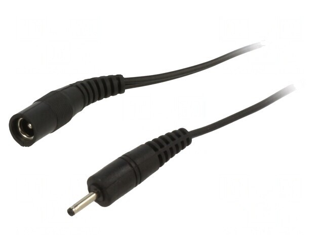 Cablu DC Negru 2x0,5mm2 Cu Mufă și Soclu Drept