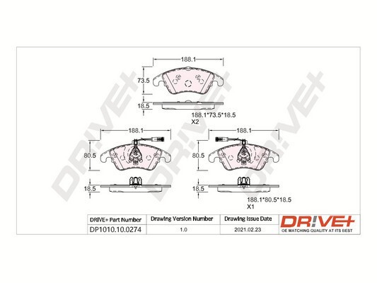 Dr!ve+ DP1010.10.0274 set placute frana,frana disc