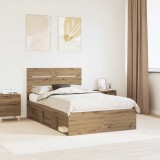 Cumpara ieftin Cadru de pat Stejar artizanal 120 x 200 cm Lemn de pin masiv